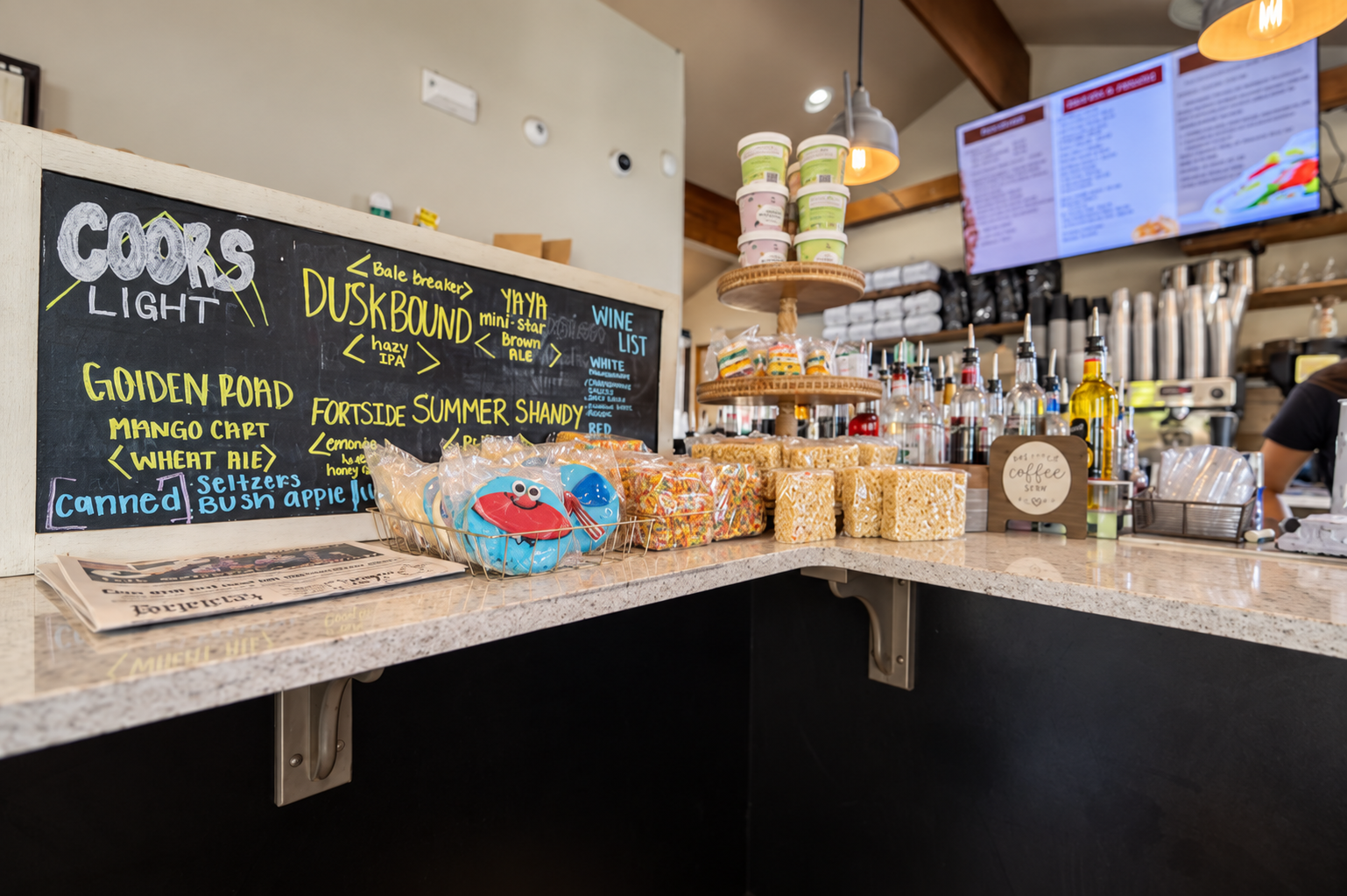 Wrapped treats on the counter inside Cozy Coffee and Bistro