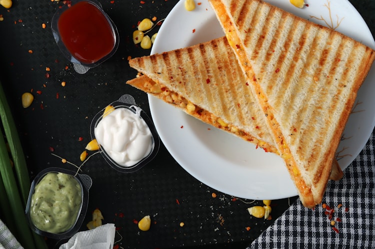 Illustrative toasted sandwich, not an actual Cozy Coffee menu item photograph